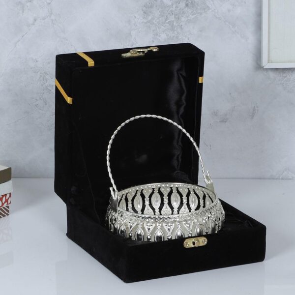 German silver Gifting basket with Black Velvet Box For any Special Occasion and Gifting