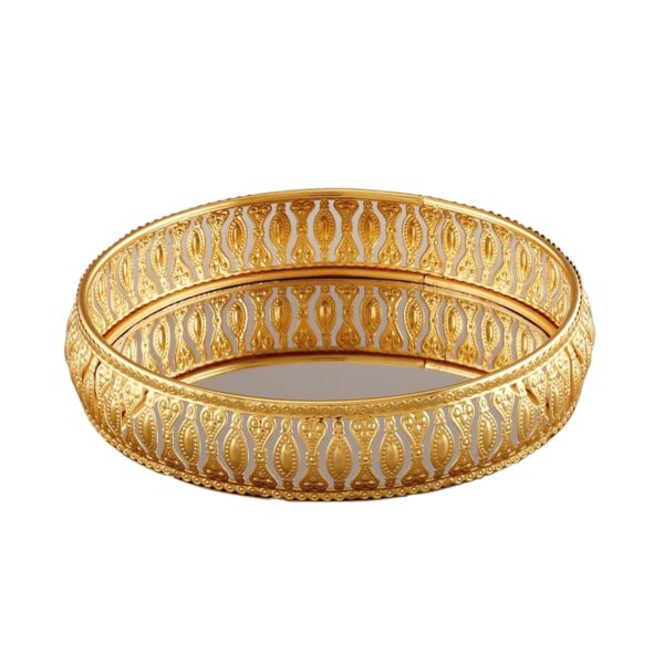 Round German Gold Plated Metal Tray|Round Decorative Tray| Gift Décor Plate| Diwali |Anniversary
