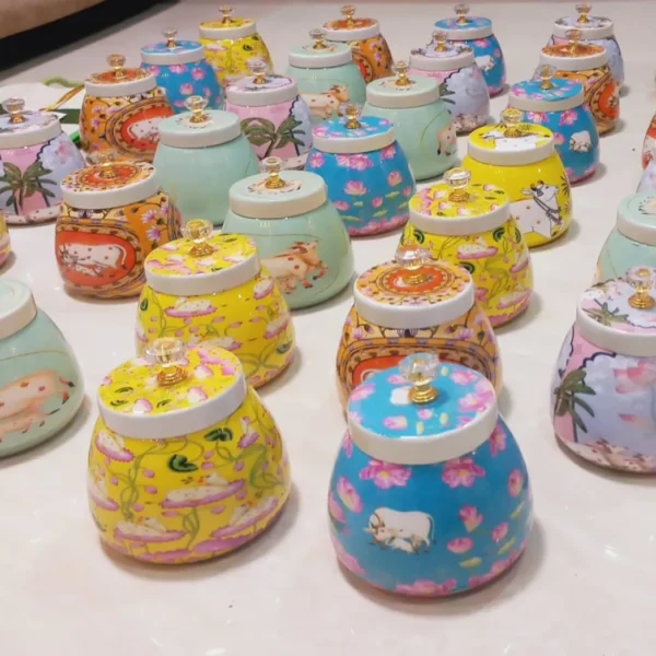 Multicolor Pichwai Jar Design Collection – Set of 30+ Artistic Cow & Lotus Patterns