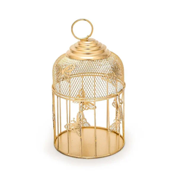 Titli Golden Mesh Lantern | Decorative Cage Hanging T-light Candle Holder For Home Decor