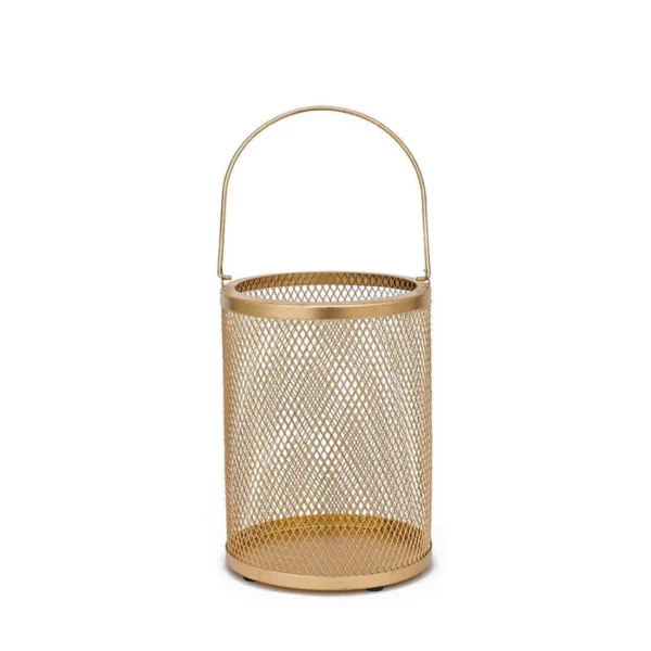 Unique Mesh Golden Lantern | Metallic Decorative Tealight Holder