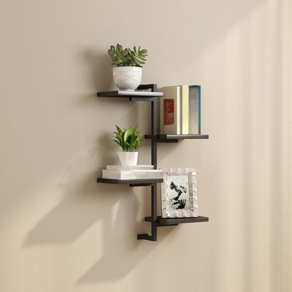 Trendy Rectangular Multi-Level Timber Plant Rack Wall Mounted