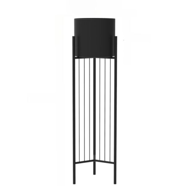 Set Of Two Midnight Black Square Stainless Steel Flower Rack with 1 Tier and 1 Shelf, 1 Piece, Solid Base (Copy)