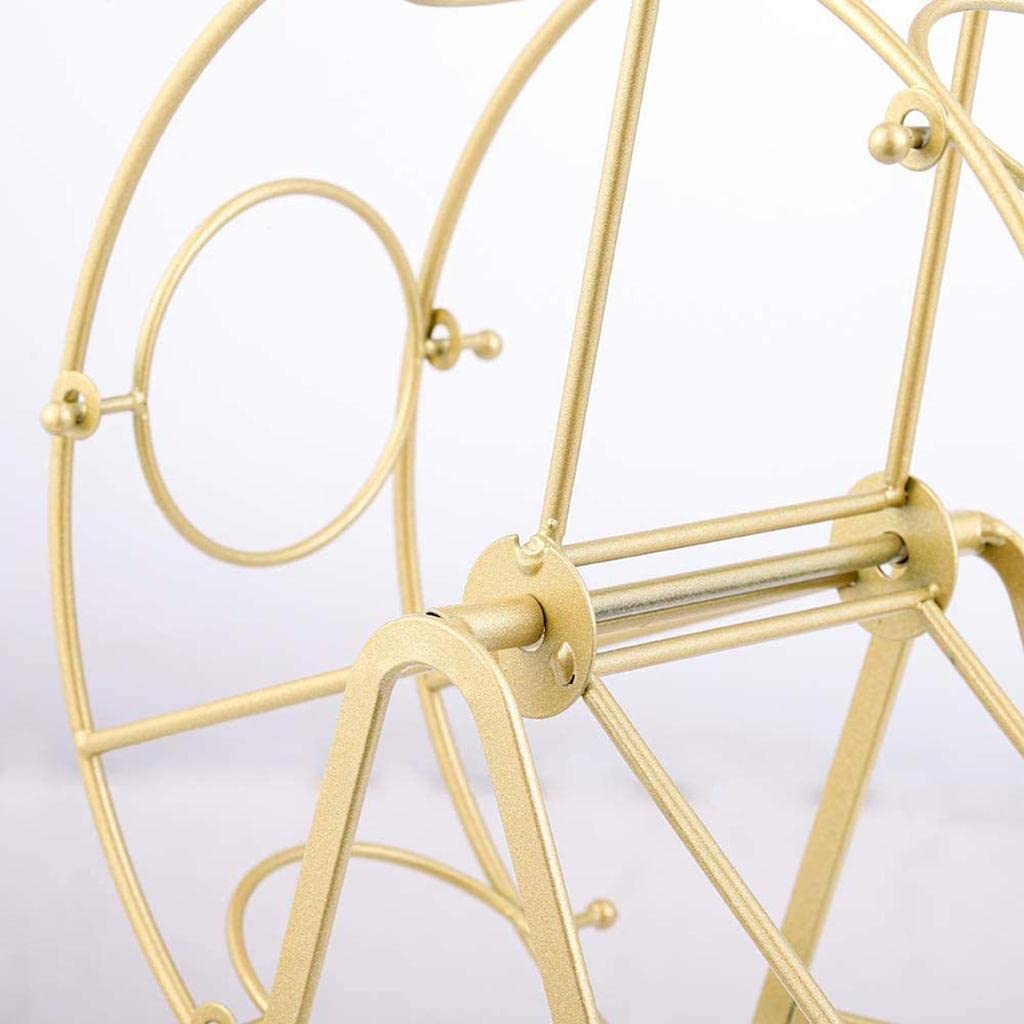 Ferris Wheel Metal Planter Stand | Rotating Mini Flower Pot Holder | Decorative Succulent Planter for Home & Office Table Décor (6 Pots Included) - Image 3