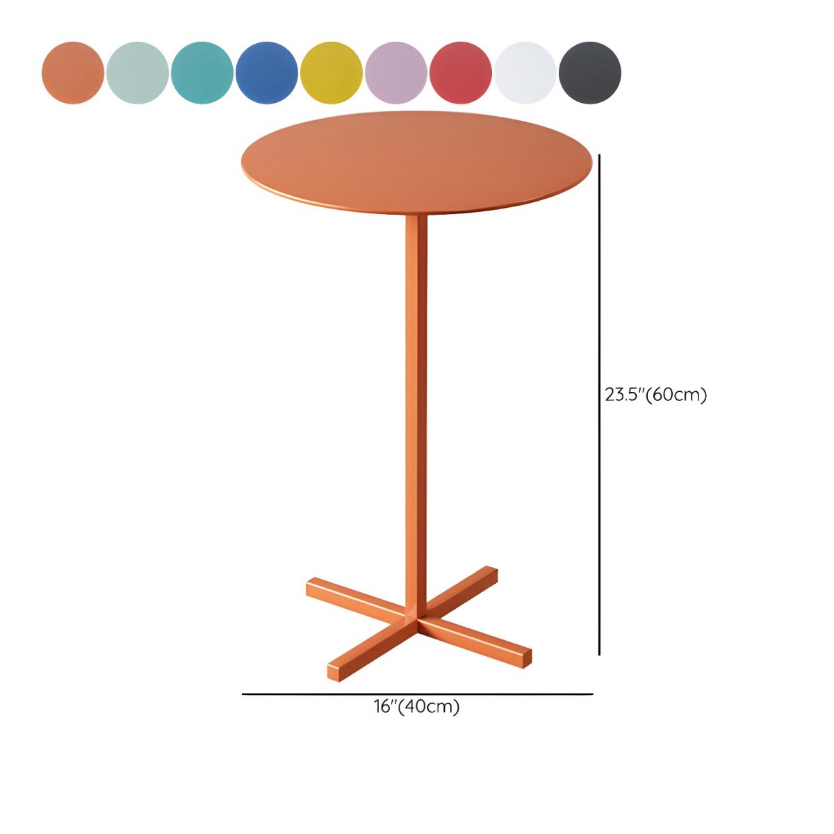 Scandinavian round metal side table with plinth base, standard height, no wear - 1 Black L 40 x W 40 x H 6 (Copy) - Image 6