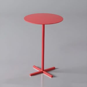 Scandinavian round metal side table with plinth base, standard height, no wear - 1 Black L 40 x W 40 x H 6