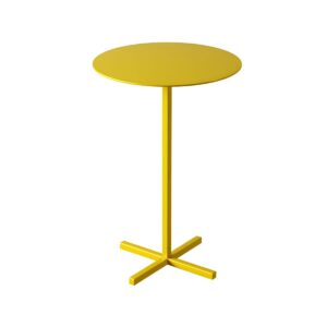 Scandinavian round metal side table with plinth base, standard height, no wear - 1 Black L 40 x W 40 x H 6