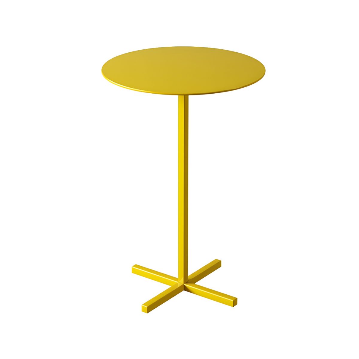 Scandinavian round metal side table with plinth base, standard height, no wear - 1 Black L 40 x W 40 x H 6