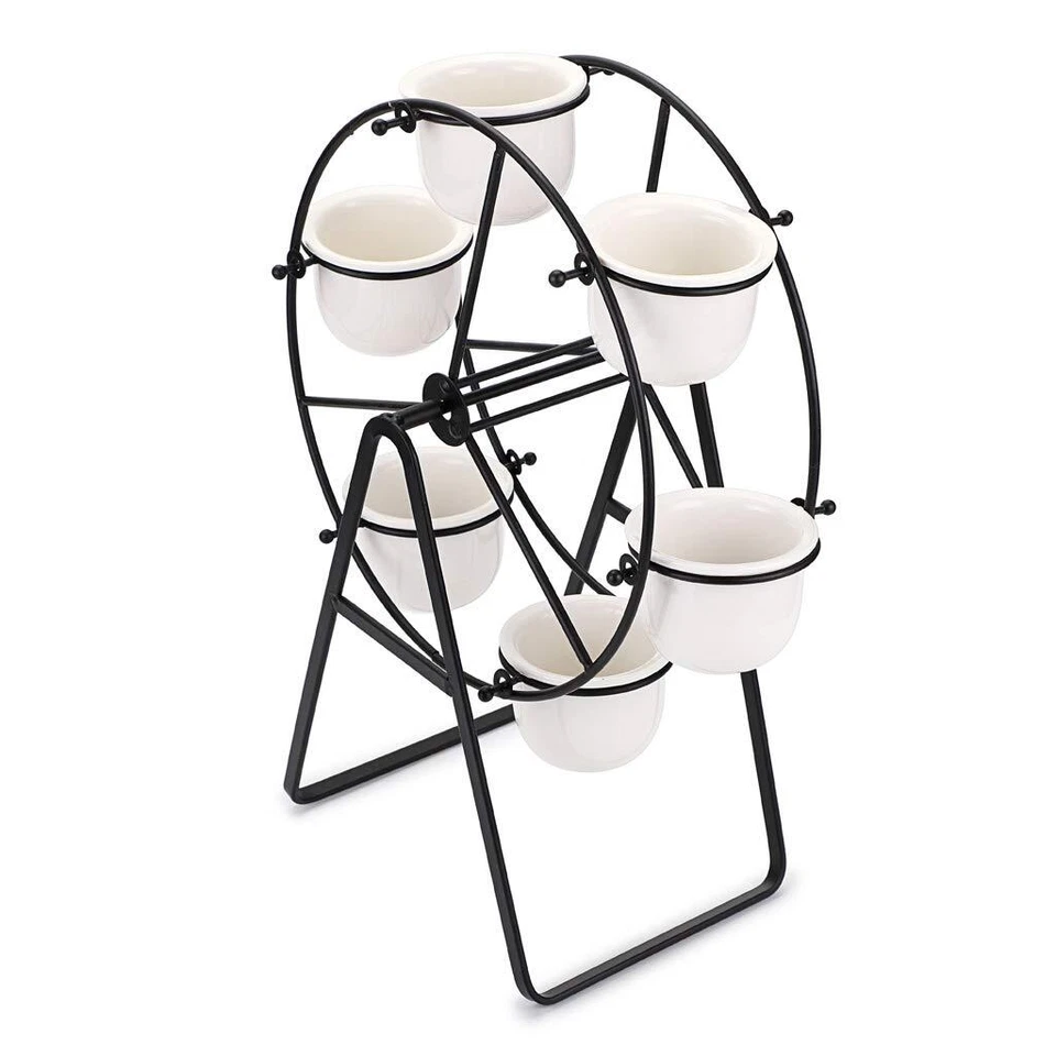 Ferris Wheel Planter Succulent Plant Stand with 6 Flower Pot, Succulent Plant - Image 4