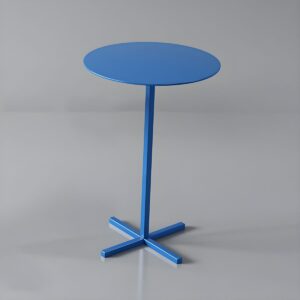 Scandinavian round metal side table with plinth base, standard height, no wear - 1 Black L 40 x W 40 x H 6
