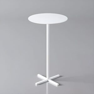 Scandinavian round metal side table with plinth base, standard height, no wear - 1 Black L 40 x W 40 x H 6