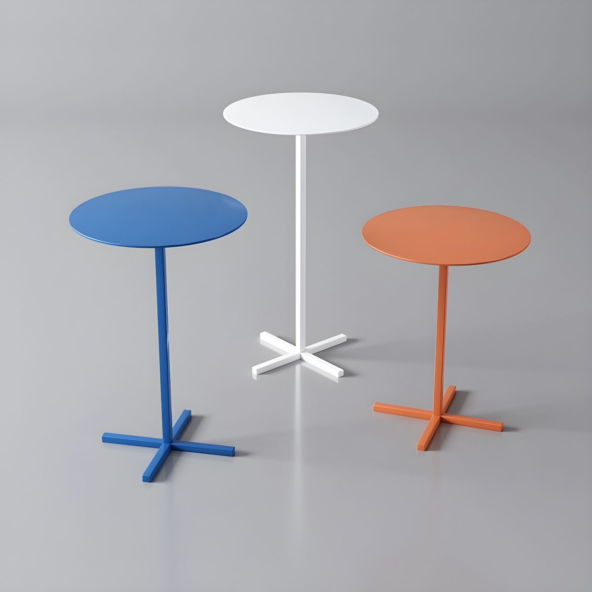 Scandinavian round metal side table with plinth base, standard height, no wear - 1 Black L 40 x W 40 x H 6 (Copy) - Image 4