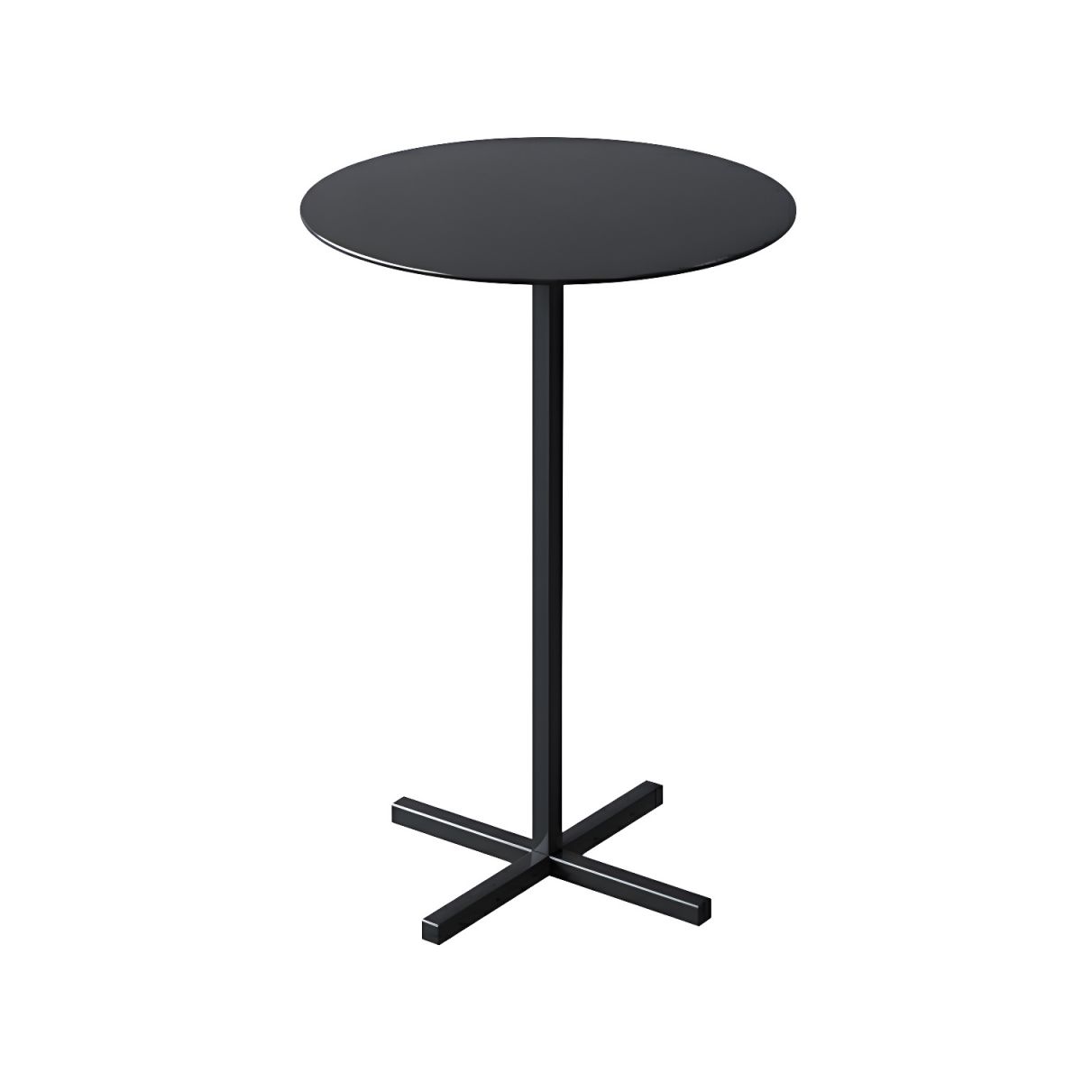 Scandinavian round metal side table with plinth base, standard height, no wear - 1 Black L 40 x W 40 x H 6 - Image 3